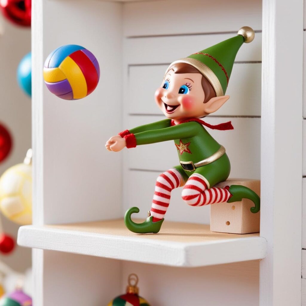 elf on the shelf playing volleyball